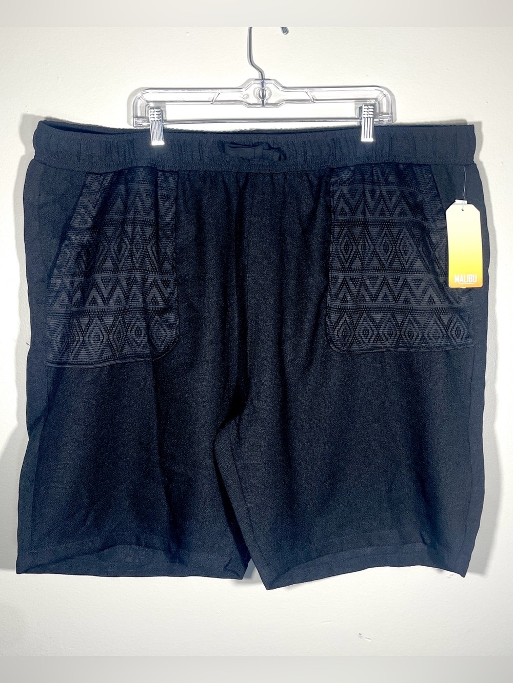 Malibu by Drill Clothing Men’s 5XL Black Lace Pocket Drawstring Shorts NWT